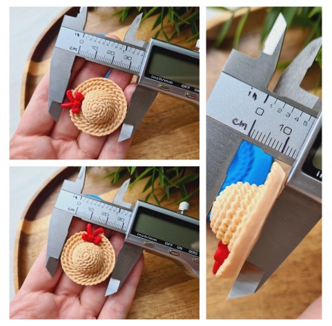 Silicone mold, Straw hat, style 2, ~ Ø 3.3 cm, H:1.4 cm