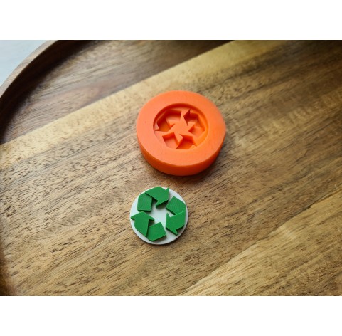 Silicone mold, Recycle symbol, ~ Ø 2.4 cm, H:0.6 cm