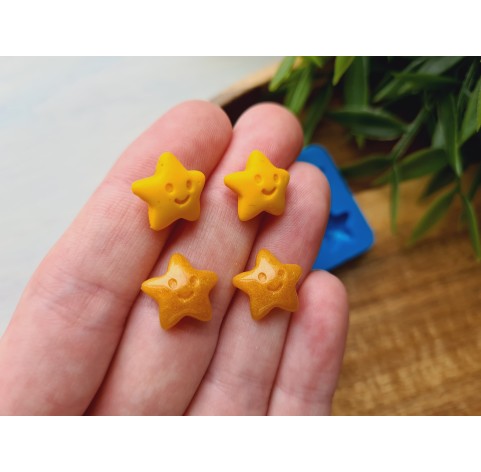 Silicone mold, Star, style 3, 4 elements, ~ 1.2 cm, H:0.4 cm