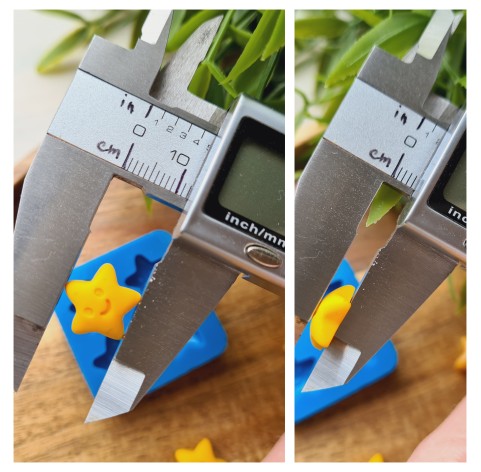 Silicone mold, Star, style 3, 4 elements, ~ 1.2 cm, H:0.4 cm