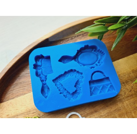 Silicone mold, Beauty set, style 2, 4 elements, ~ 1.8-4 cm, H:0.2-0.5 cm