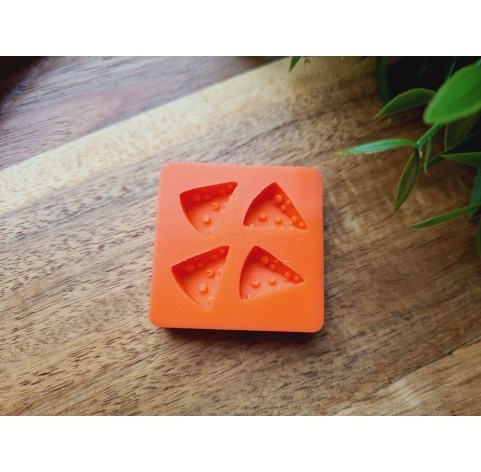 Silicone mold, Cheese, style 1, 4 elements, ~ 1.3*1.5 cm, H:0.6 cm