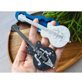 Silicone mold, Guitar, style 2, ~ 5*13.5 cm, H:1.1 cm