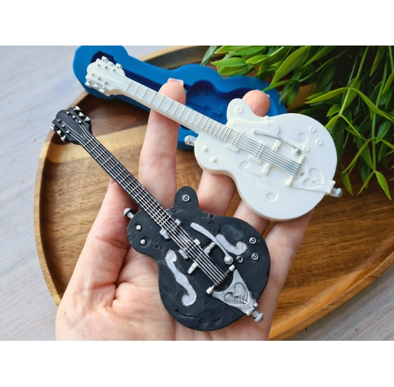 Silicone mold, Guitar, style 2, ~ 5*13.5 cm, H:1.1 cm