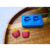 Silicone mold, French fries in a pack, ~ 1.8*1.9 cm, H:0.5 cm