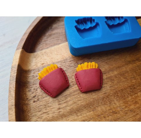 Silicone mold, French fries in a pack, ~ 1.8*1.9 cm, H:0.5 cm