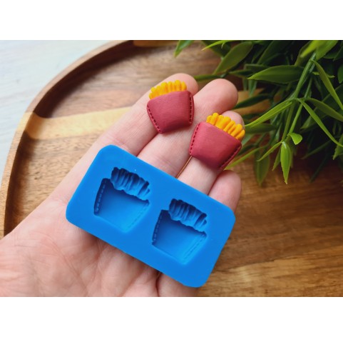 Silicone mold, French fries in a pack, ~ 1.8*1.9 cm, H:0.5 cm