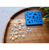 Silicone mold, Set of different things, style 2, mini, 19 elements, ~ 0.5-1.7 cm, H:0.1-0.5 cm