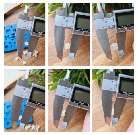 Silicone mold, Set of different things, style 2, mini, 19 elements, ~ 0.5-1.7 cm, H:0.1-0.5 cm