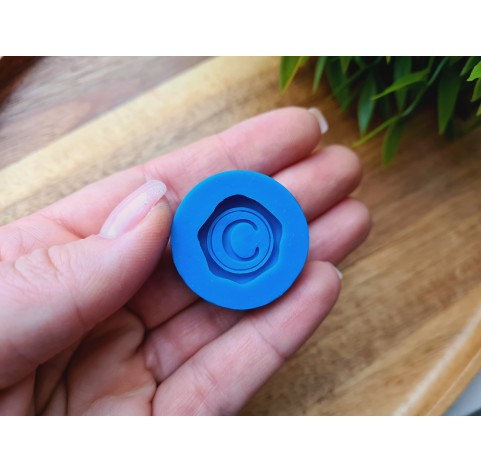 Silicone mold, Faux wax stamp, ~ Ø 2 cm, H:0.4cm