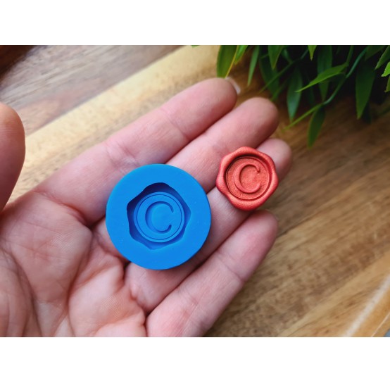 Silicone mold, Faux wax stamp, ~ Ø 2 cm, H:0.4cm