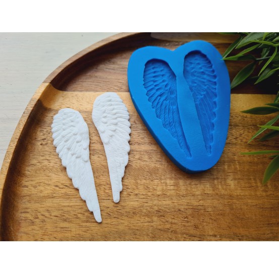 Silicone mold, Wings, style 2, 2 elements, ~ 2.1*6.5 cm, H:0.3 cm
