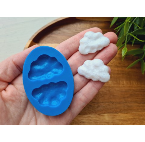 Silicone mold, Clouds, 2 elements, ~ 2.2*3 cm, H:0.4 cm