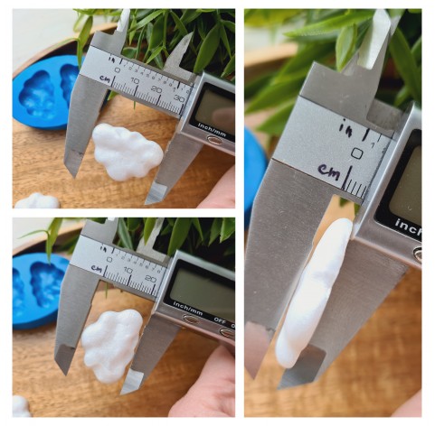Silicone mold, Clouds, 2 elements, ~ 2.2*3 cm, H:0.4 cm