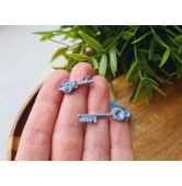 Silicone mold, Key, 2 elements, ~ 0.7-2.9 cm, H:0.2 cm