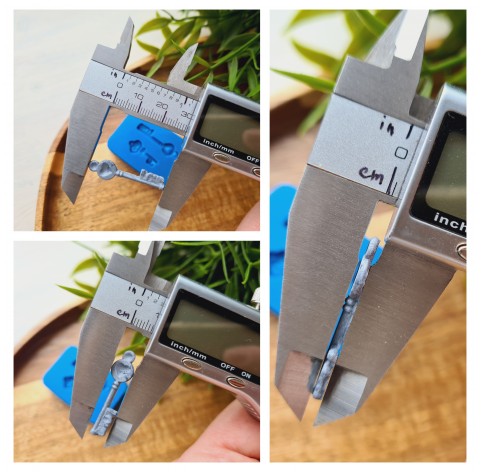 Silicone mold, Key, 2 elements, ~ 0.7-2.9 cm, H:0.2 cm