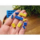 Silicone mold, Construction blocks, 9 elements, ~ 0.7-2.3 cm, H:0.4-0.5 cm
