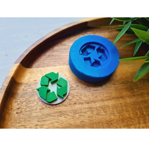 Silicone mold, Recycle symbol, ~ Ø 2.4 cm, H:0.6 cm