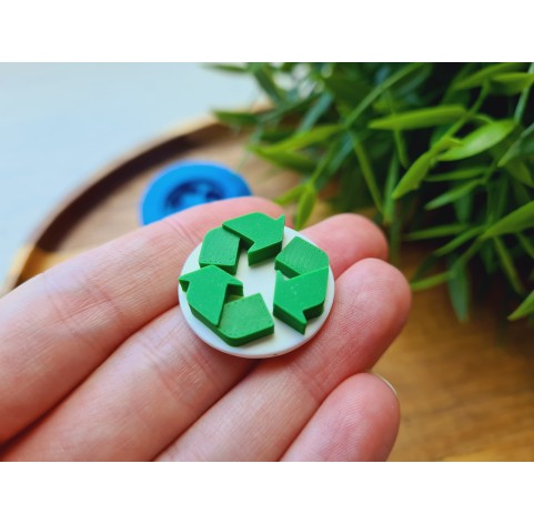 Silicone mold, Recycle symbol, ~ Ø 2.4 cm, H:0.6 cm