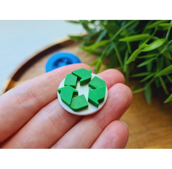 Silicone mold, Recycle symbol, ~ Ø 2.4 cm, H:0.6 cm