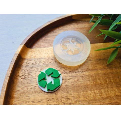 Silicone mold, Recycle symbol, ~ Ø 2.4 cm, H:0.6 cm