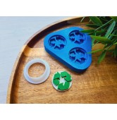 Silicone mold, Recycle symbol, 3 elements, ~ Ø 2.4 cm, H:0.6 cm