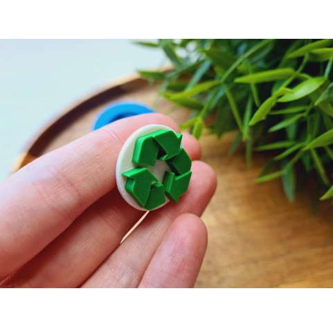 Silicone mold, Recycle symbol, 3 elements, ~ Ø 2.4 cm, H:0.6 cm