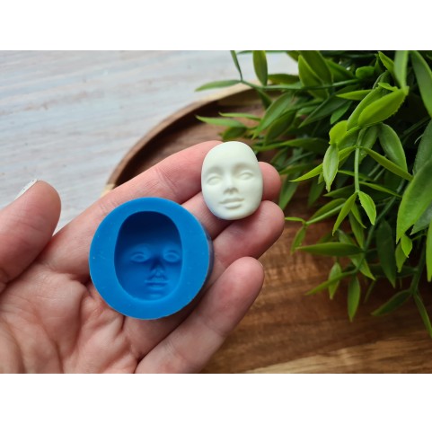 Silicone mold, Doll face, style 1, ~ 1.9*2.5 cm, H:1.1 cm