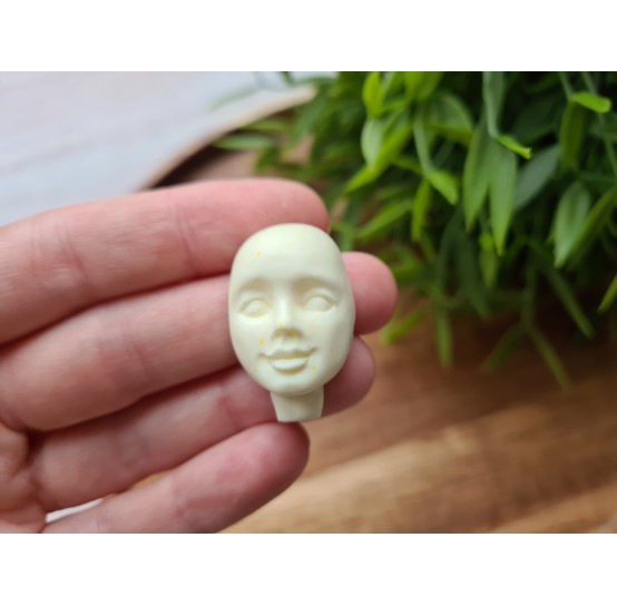 Silicone mold, Doll face, style 1, with neck, ~ 1.9*3 cm, H:1.2 cm