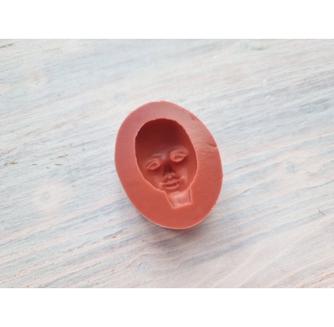 Silicone mold, Doll face, style 1, with neck, ~ 1.9*3 cm, H:1.2 cm