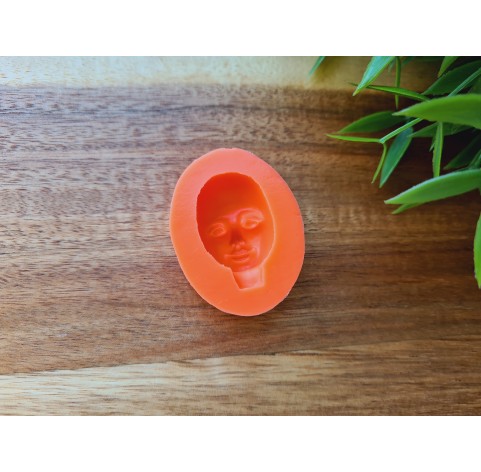 Silicone mold, Doll face, style 1, with neck, ~ 1.9*3 cm, H:1.2 cm