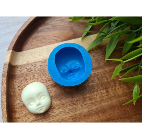 Silicone mold, Doll face, style 3, ~ 2.3*2.8 cm, H:1.3 cm