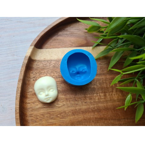 Silicone mold, Doll face, style 3, ~ 2.3*2.8 cm, H:1.3 cm