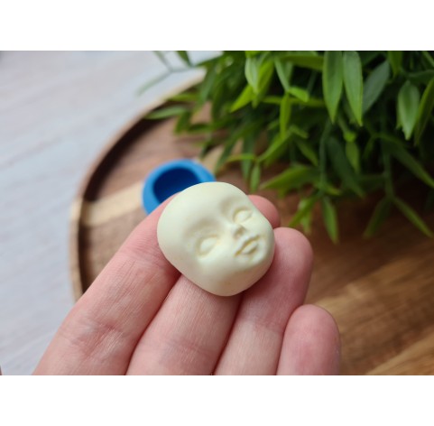 Silicone mold, Doll face, style 3, ~ 2.3*2.8 cm, H:1.3 cm