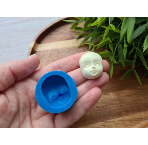 Silicone mold, Doll face, style 3, ~ 2.3*2.8 cm, H:1.3 cm