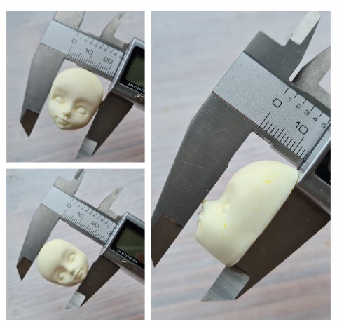 Silicone mold, Doll face, style 3, ~ 2.3*2.8 cm, H:1.3 cm