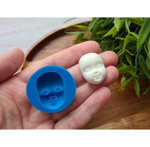 Silicone mold, Doll face, style 5, ~ 1.9*2.6 cm, H:0.9 cm