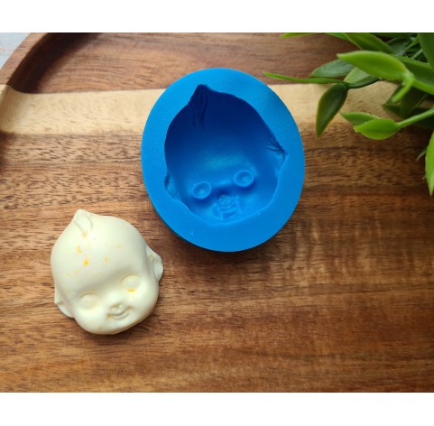 Silicone mold, Doll face, style 6, ~ 3.2*3.7 cm, H:1.7 cm