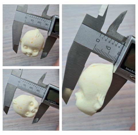 Silicone mold, Doll face, style 6, ~ 3.2*3.7 cm, H:1.7 cm