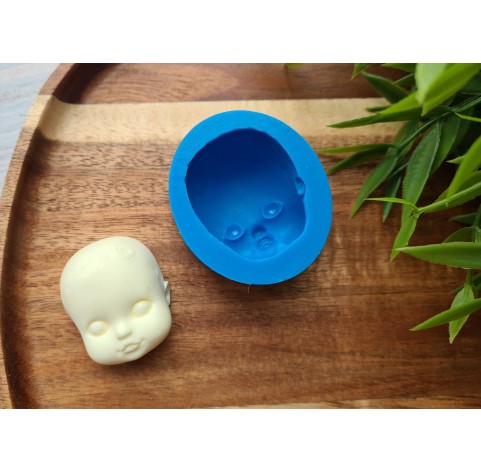 Silicone mold, Doll face, style 7, Nr. 1, ~ 3.1*3.6 cm, H:2.1 cm