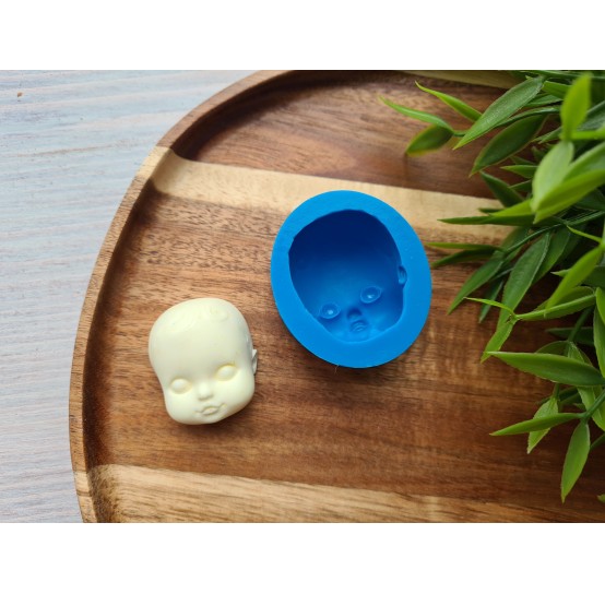 Silicone mold, Doll face, style 7, Nr. 1, ~ 3.1*3.6 cm, H:2.1 cm