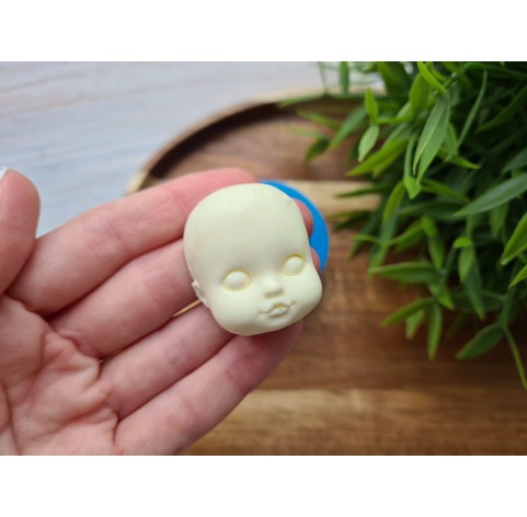 Silicone mold, Doll face, style 7, Nr. 1, ~ 3.1*3.6 cm, H:2.1 cm