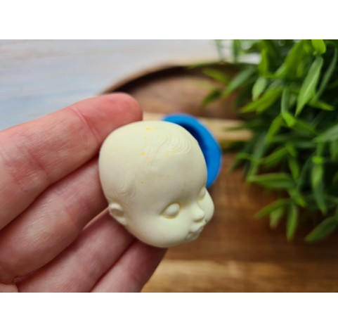 Silicone mold, Doll face, style 7, Nr. 1, ~ 3.1*3.6 cm, H:2.1 cm