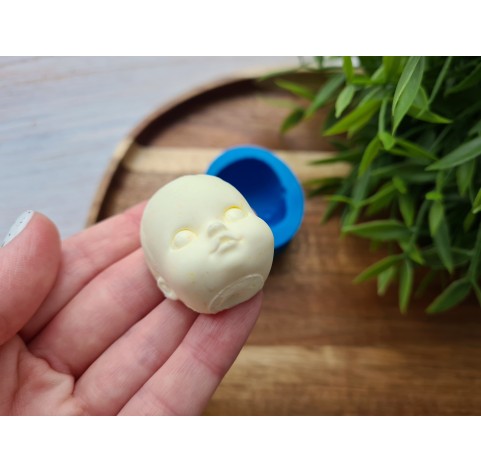 Silicone mold, Doll face, style 7, Nr. 1, ~ 3.1*3.6 cm, H:2.1 cm