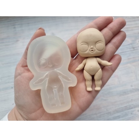 Silicone mold, Doll, ~ 4.3*7.4 cm, H:1.1 cm