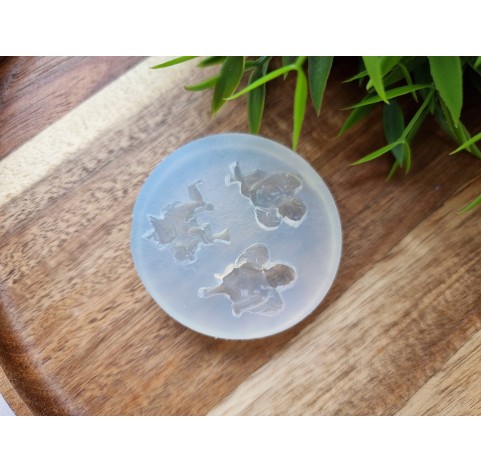 Silicone mold, Angel, style 4, 3 elements, ~ 2.3-2.7*1.8-2.3 cm, H:0.5-0.8 cm