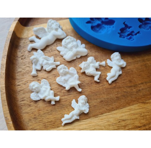 Silicone mold, Angel, style 5, 8 elements, ~ 2.3-3.8*1.4-2.5 cm, H:0.5-0.8 cm