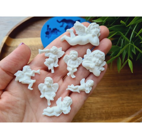 Silicone mold, Angel, style 5, 8 elements, ~ 2.3-3.8*1.4-2.5 cm, H:0.5-0.8 cm