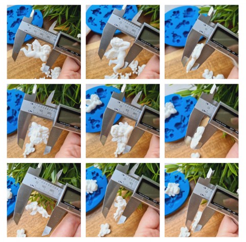 Silicone mold, Angel, style 5, 8 elements, ~ 2.3-3.8*1.4-2.5 cm, H:0.5-0.8 cm