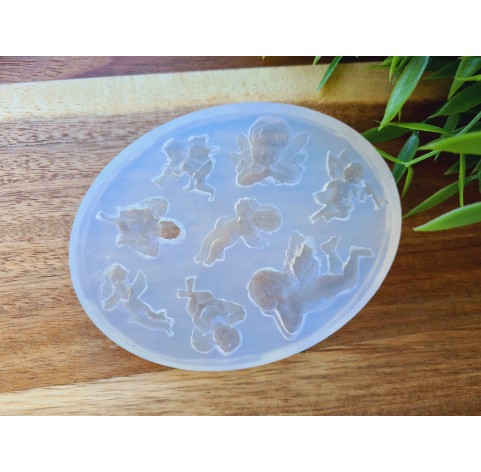 Silicone mold, Angel, style 5, 8 elements, ~ 2.3-3.8*1.4-2.5 cm, H:0.5-0.8 cm